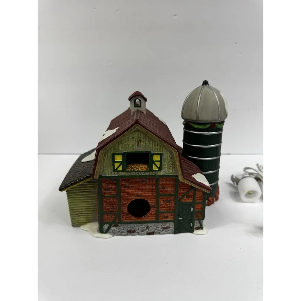 Dickens Collectable Christmas Village Dairy Barn Silo, 1998
